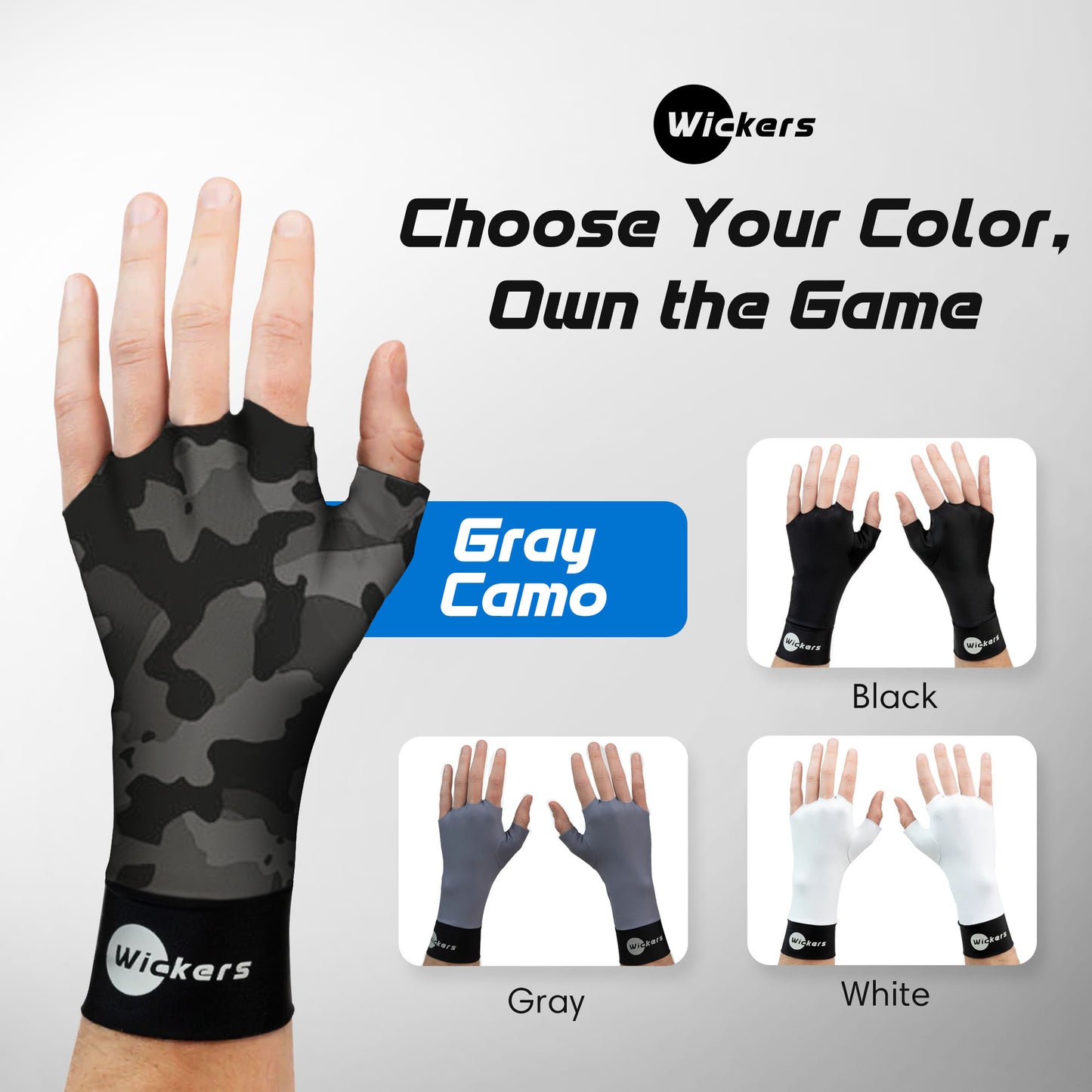 Gray Camo Wickers Glove Liners