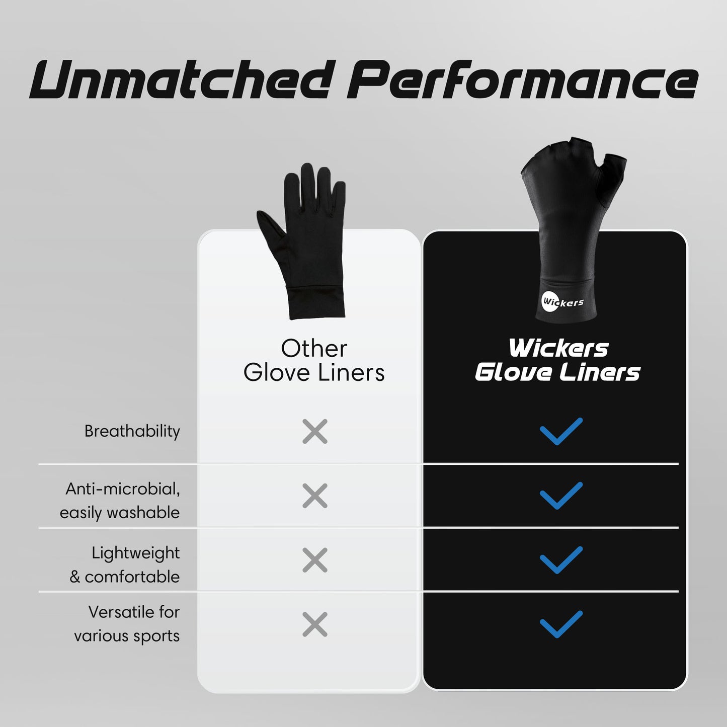 Black Wickers Glove Liners