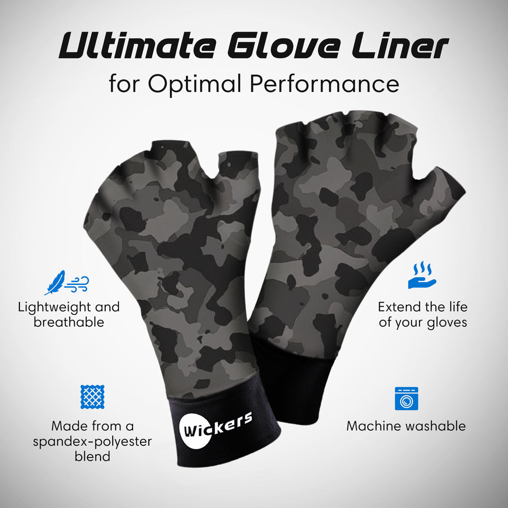 Gray Camo Wickers Glove Liners